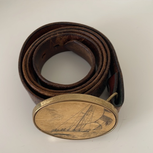 Vintage 80s leather belt - Picture 2 of 4